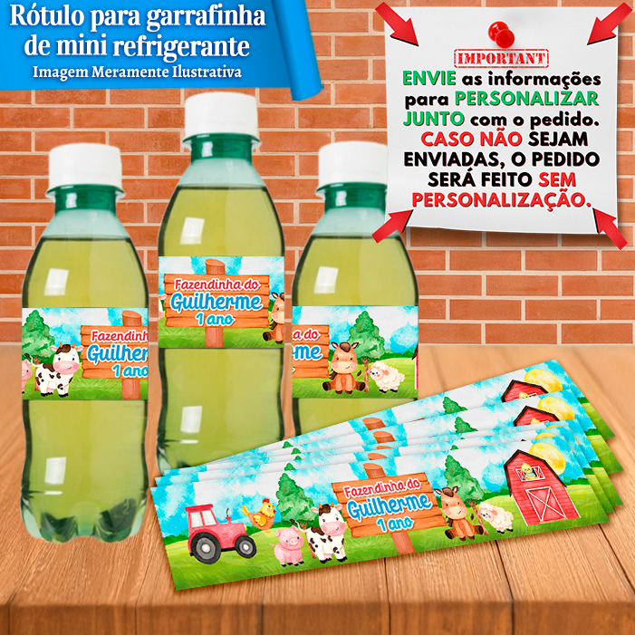 Rótulos adesivo Caçulinha Personalizada Fazendinha Aquarelado