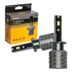 Kit Lâmpada Ultra Led Tarponn T2 Slim H1 6000k 3000 Lumens H1 Preto Branco-frio