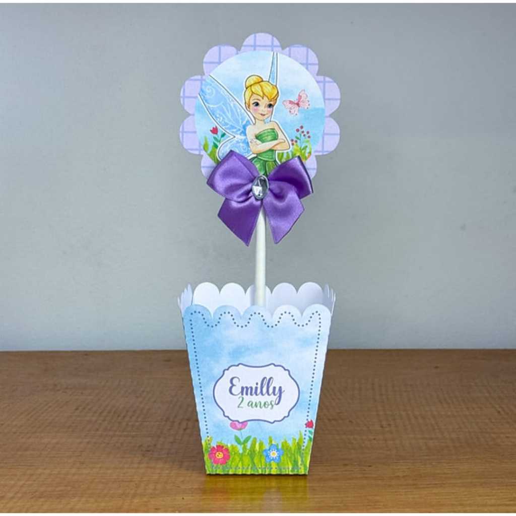 Centro de mesa Cachepó Sininho / tinkel bell /tinker bell / personalizados de festa / centro de mesa