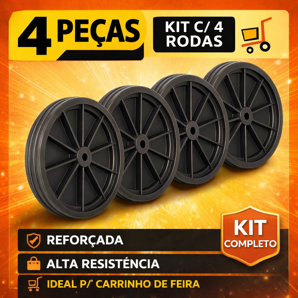 Kit Com 4 Rodas Carrinho Feira Mercado Compras Reforçada em Oferta na Shopee