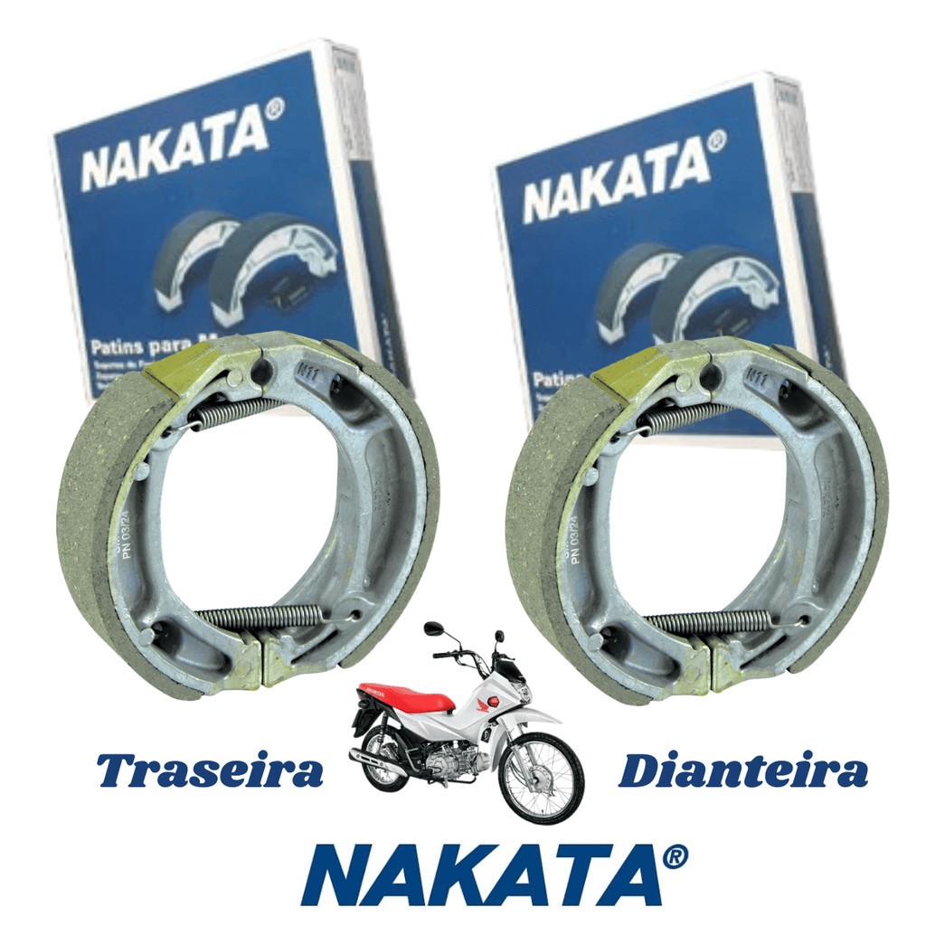 Par Lona Patim Freio Pop 100 / 110i Dianteira e Traseira  Nakata SM102