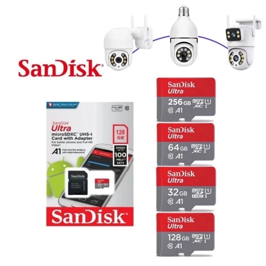 Cartão De Memória Micro Sd Sandisk 16GB-512GB Classe 10 Ultra em Oferta na Shopee