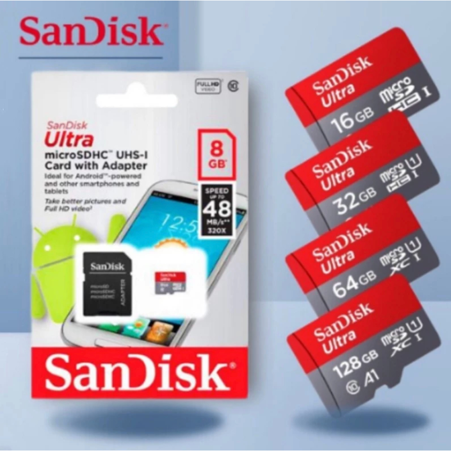 Cartão De Memória Micro Sandisk 16GB 32GB 64GB 128GB 256G 512G Class10 em Oferta na Shopee