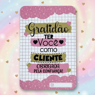 100 unidades - Cartão de agradecimento ao cliente em Oferta na Shopee