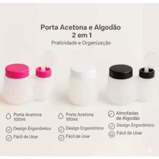 Kit Manicure Porta Algodão e Dosador de Acetona em Oferta na Shopee