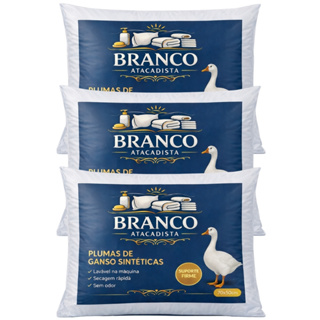 Kit 3 Travesseiro 100% Pluma De Ganso Branca Para Melhorar Suas Noites De Sono em Oferta na Shopee