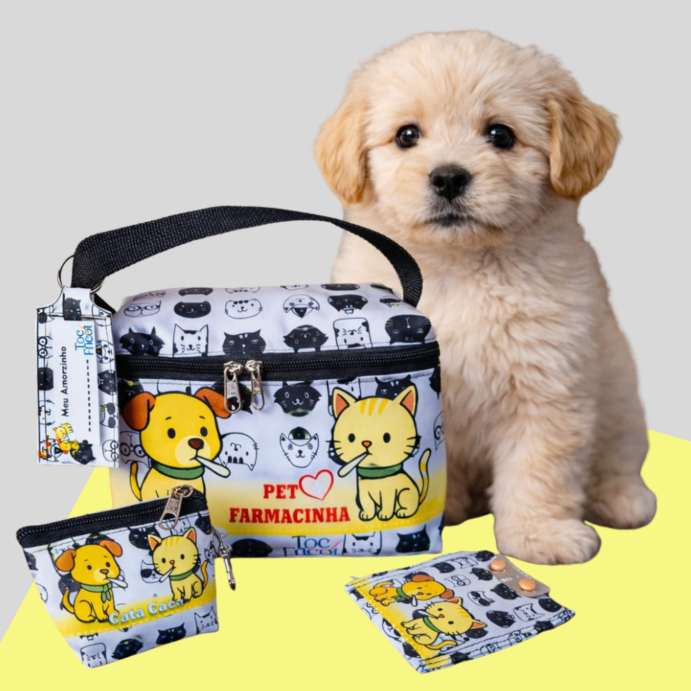 Kit estojo Necesserie Pet Farmacinha - porta remédio - cata caca - carteira para comprimidos ou carterinha do PET