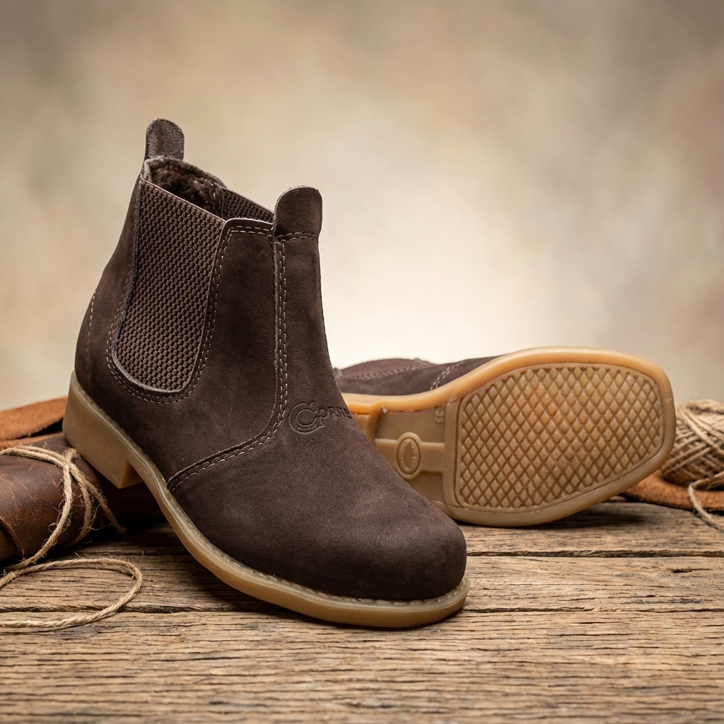 Botina Bota Infantil Couro Legitimo Country Leve Resistente