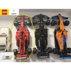 Suporte de parede LEGO Technic F1 Ferrari SF-24, Mercedes W14 e Red Bull