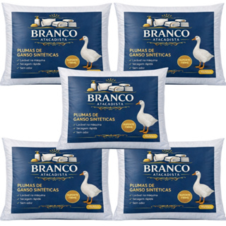 Kit 5 Travesseiros Penas e Plumas de Ganso Branco Macio para Cama Magnifico em Oferta na Shopee