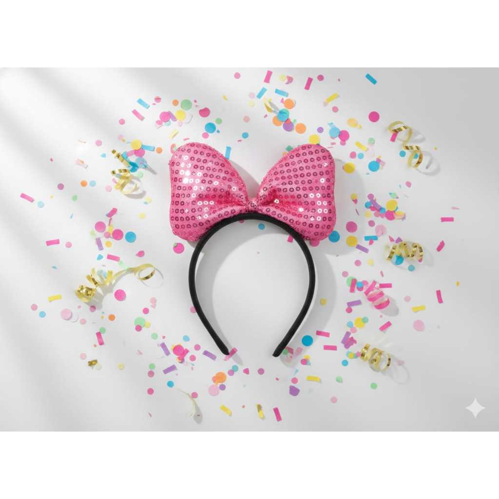 Tiara Laço Luxo Minnie Infantil Adulto Princesa Menina Laço Natal Festa Aniversário