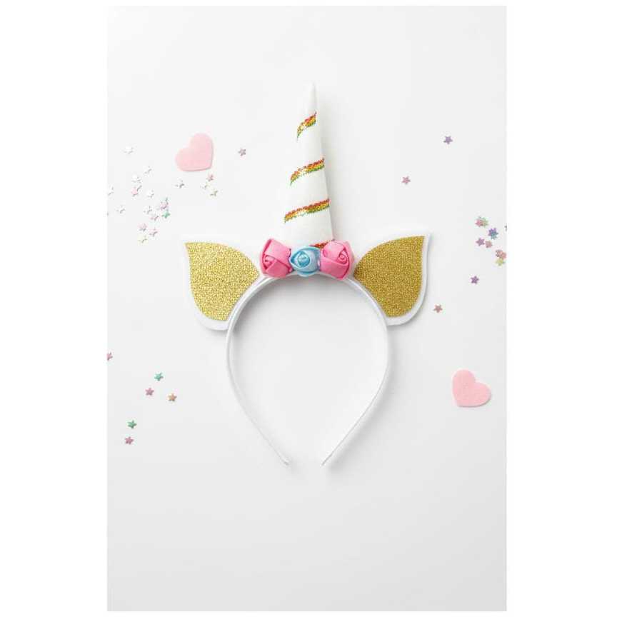 Fantasia Tiara Infantil Tema Unicórnio Festa Luxo Carnaval