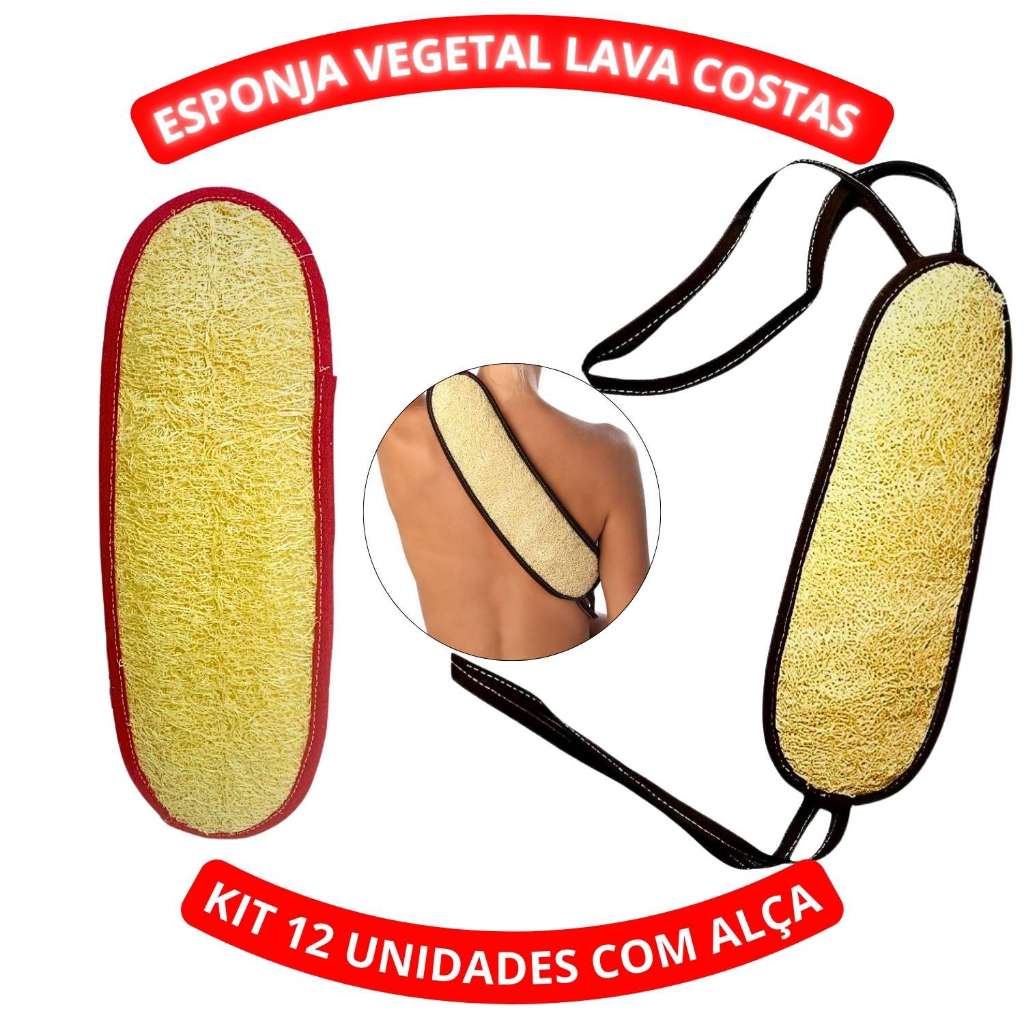 Esponja Vegetal Higiene Cuidado Pessoal Pacote Com 12 Unidades