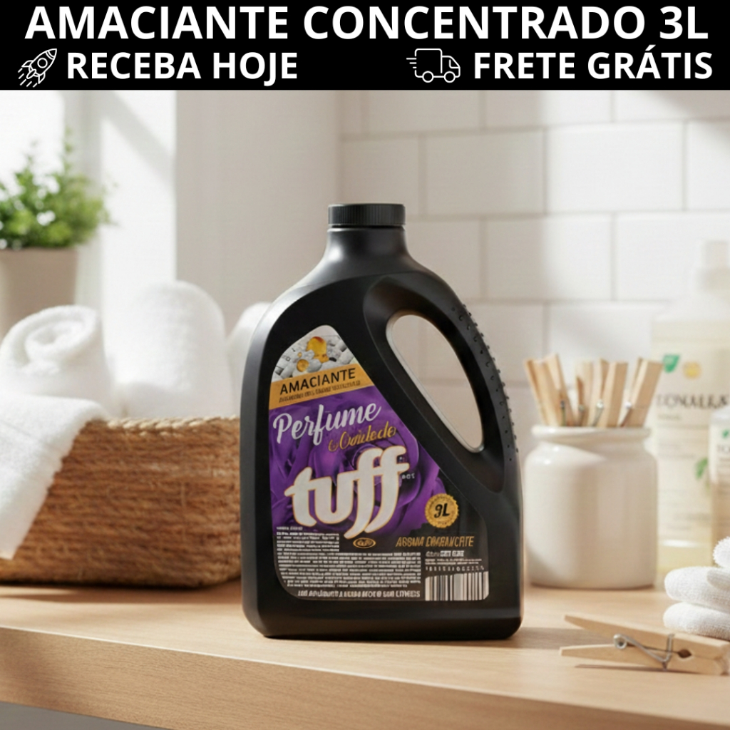 Amaciante Tuff Concentrado 3 Litros Intenso Perfumado Envolvente Roupas