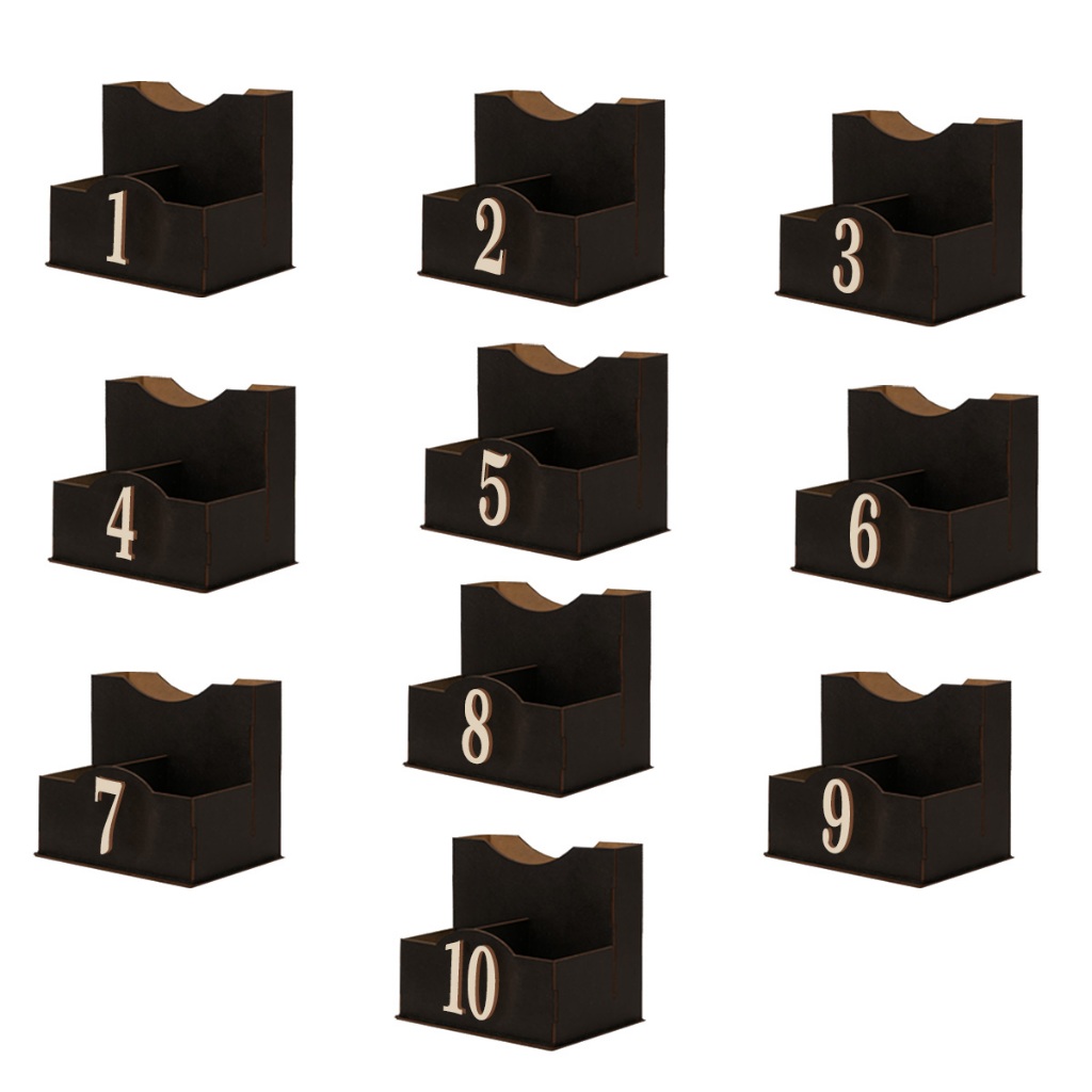 10 Porta Guardanapos Numerados MDF Preto Identificador Mesa Restaurante Bar Buffet Lanchonete Kit Organização Top em Oferta na Shopee