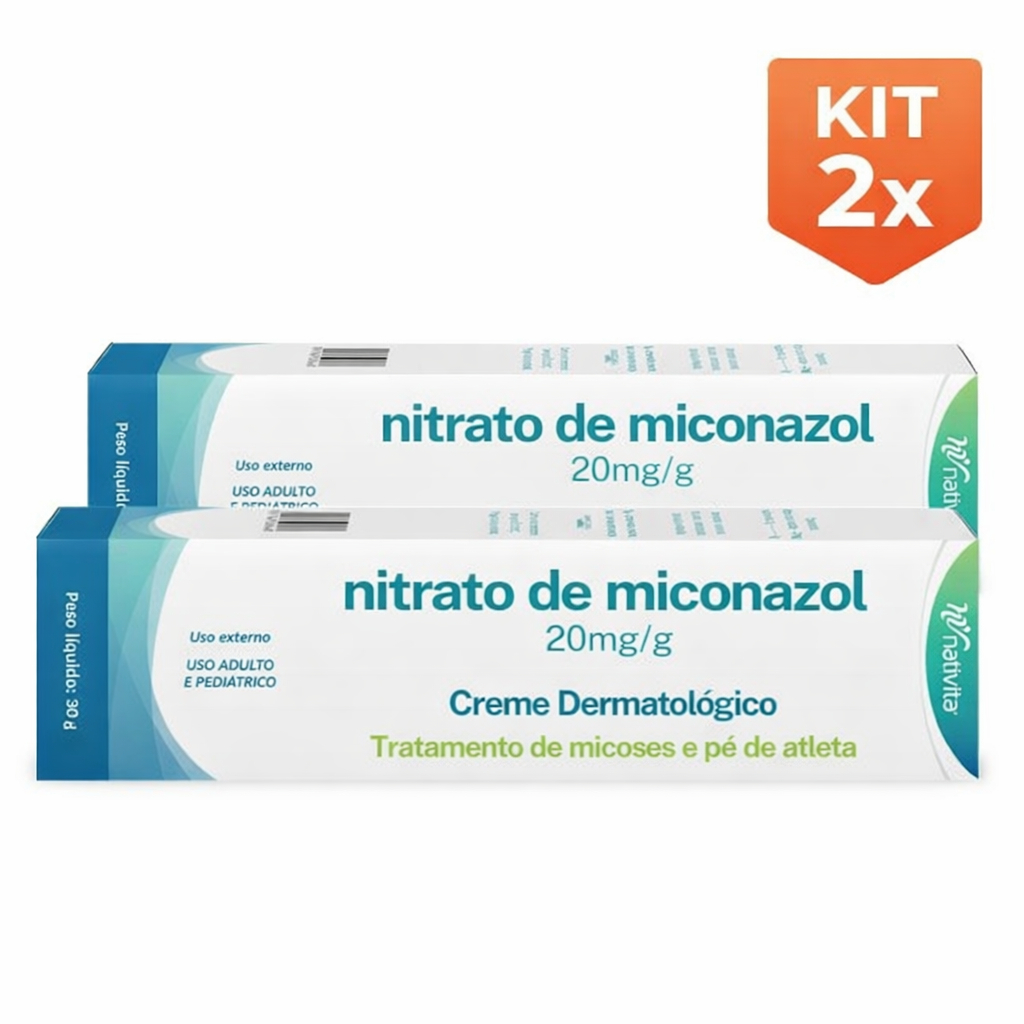 Kit com 2 unidades – Nitrato de Miconazol 20mg/g Creme Dermatológico Original em Oferta na Shopee