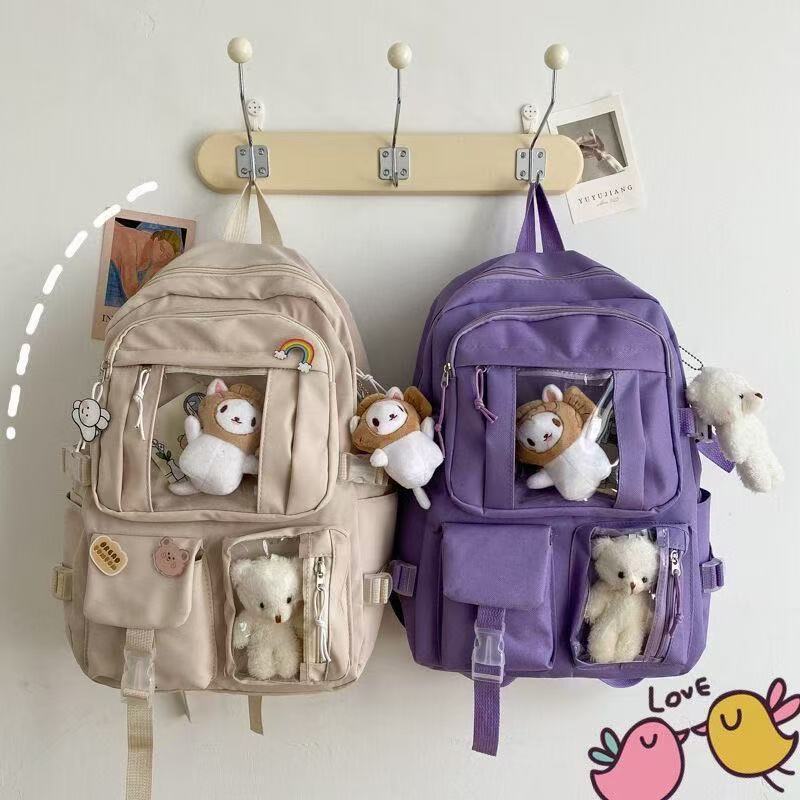 Mochila Feminina Escolar Passeio Coreano Grande Capacidade Sem Chaveiro Impermeável SMARKPANDA Jap