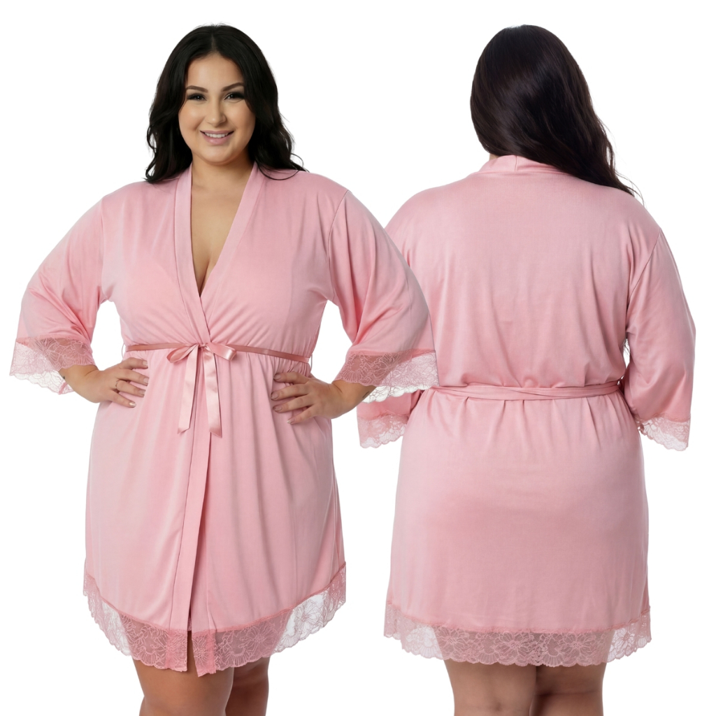 Robe de Luxo Romantic Com Renda Plus-Size em Oferta na Shopee
