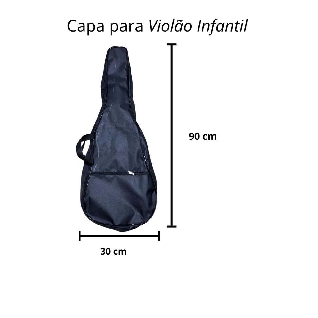 Capa Bag Bolsa Mochila para Violão Infantil Simples Preto com Alça de Ajuste em Oferta na Shopee