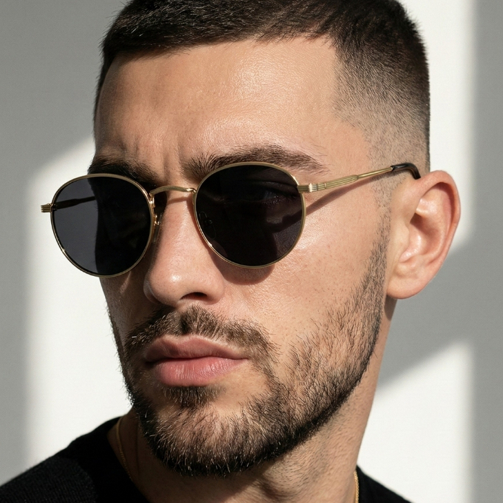 Óculos de Sol Round Premium Vintage Oldstyle Clássico uv400 Unissex