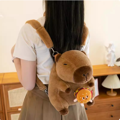 Mochila De Capivara com Formato de Pelúcia Fofa e Macia Kawaii