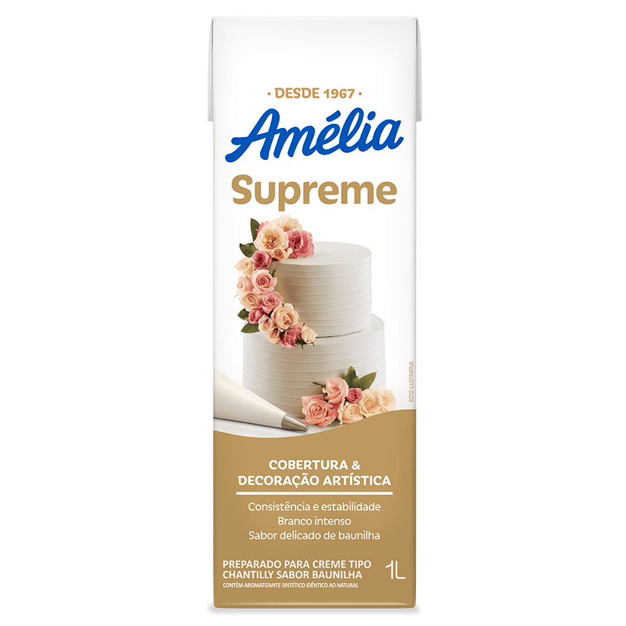 Chantilly Chanty Mix Supreme 1L Sabor Baunilha Amélia Vigor em Oferta na Shopee