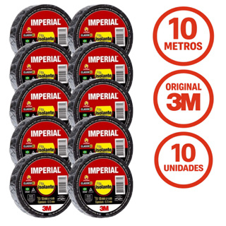 Kit 10 Fitas Isolante 10m x 18mm 3M Original Alta Qualidade, Resistência e Segurança em Oferta na Shopee