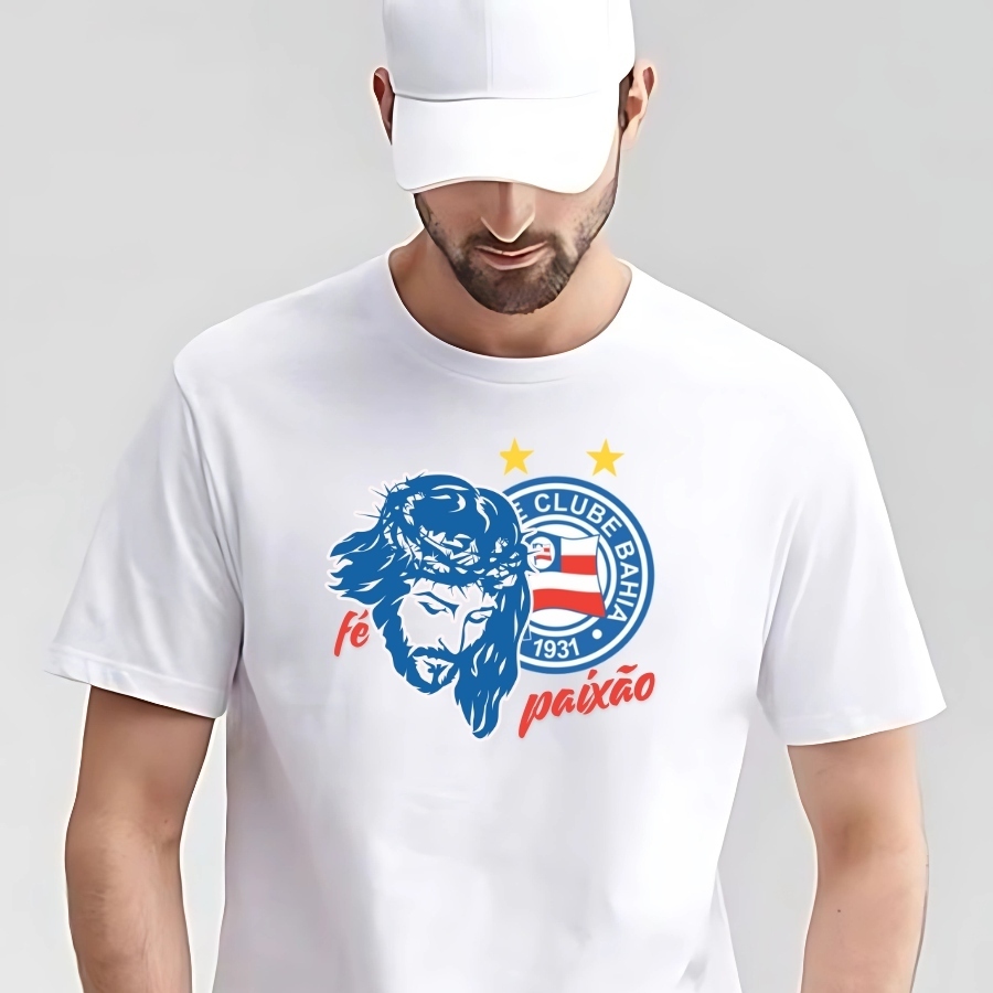 Camisa Do Bahia Masculina Jesus Cristo / Camiseta Do Bahia