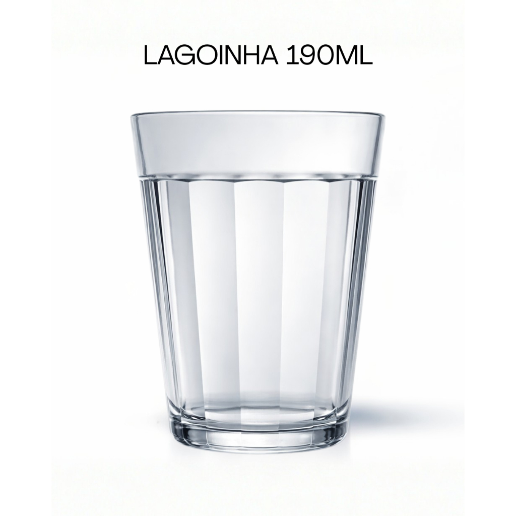 Copo Americano de Acrílico 190ml Jogo de Copos Liso Cristal Transparente Tipo Lagoinha