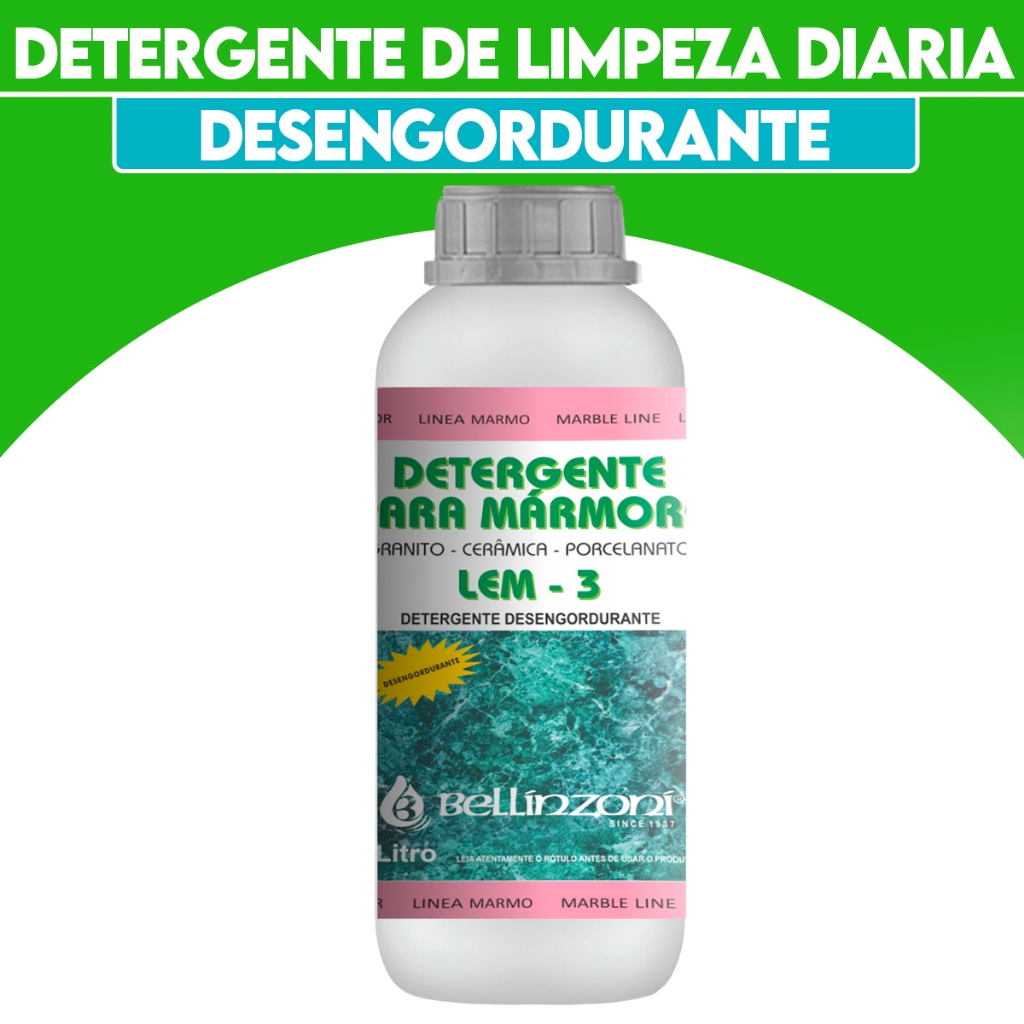 Detergente Para Porcelanatos e Mármores LEM 3 - 1Litro  Bellinzoni