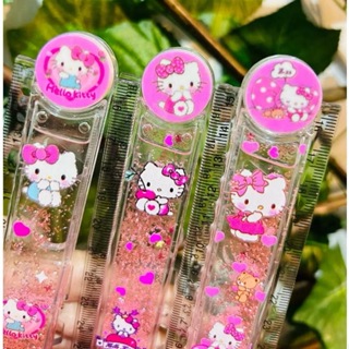 Régua Hello Kitty Dobrável Água Glitter Brilho Transparente 15 ou 30cm Kawaii Papelaria Fofa Escola em Oferta na Shopee