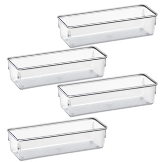 Kit 4 Organizadores Retangular Grande Multiuso Modular Gavetas e Mesas Pote Acrilico Cristal em Oferta na Shopee