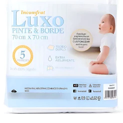 Fralda Luxo Pinte e Borde 70cmX70cm 100%Algodão, Fralda de Pano, Toalha de Boca para Bebê, Enxoval