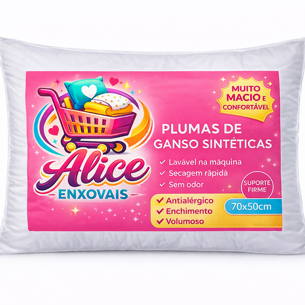 Travesseiro Na Medida Penas e Plumas de Ganso Macio Confortável Antiácaro