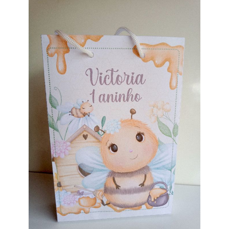 Sacolinha Personalizada Abelhinha | Sacolinha | Lembrancinha | Mimos | Aniversário