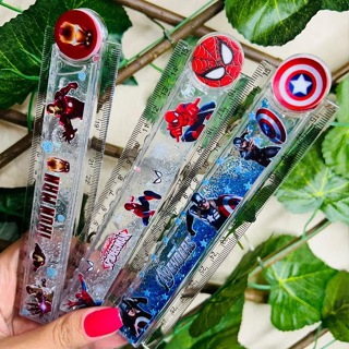 Régua Dobrável Marvel Herois com Glitter 15 ou 30 cm Papelaria Fofa Escola Homem Aranha Iron Man em Oferta na Shopee