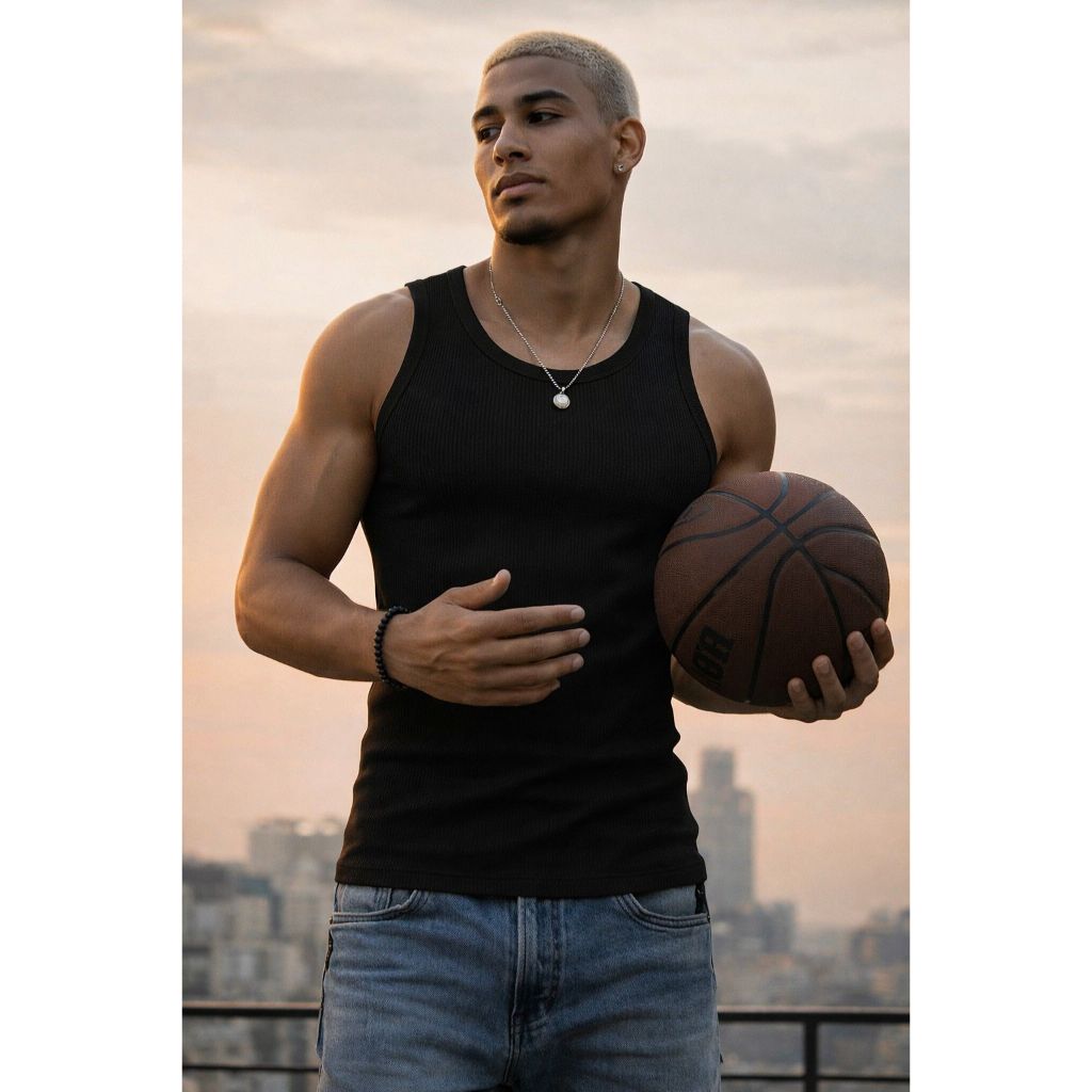 Regata Canelada Americana Básica em Oferta na Shopee