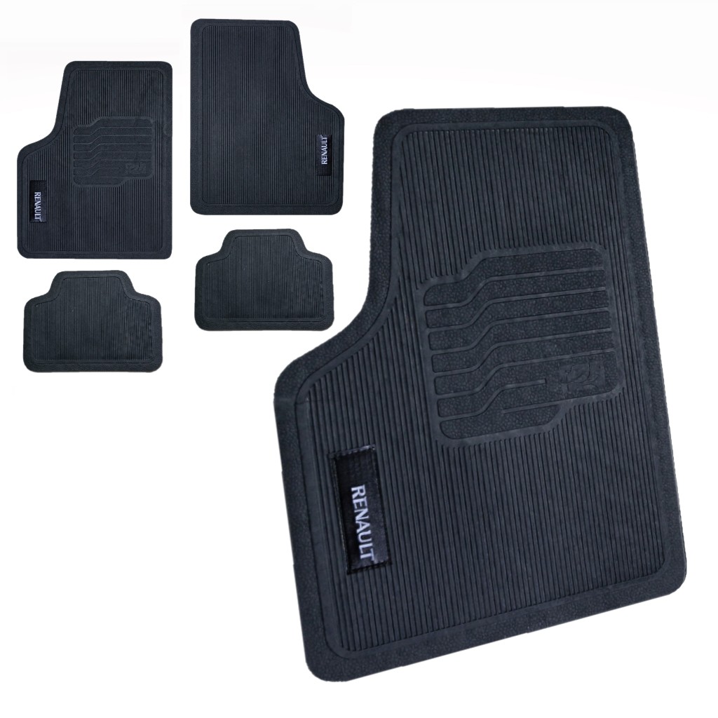 Jogo Completo 4 Peças Tapete Automotivo Emborrachado Antiderrapante Sandero Stepway Clio Logan Kwid