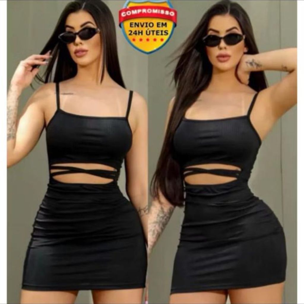 Vestido LUX Feminino Tubinho Alcinha em Oferta na Shopee