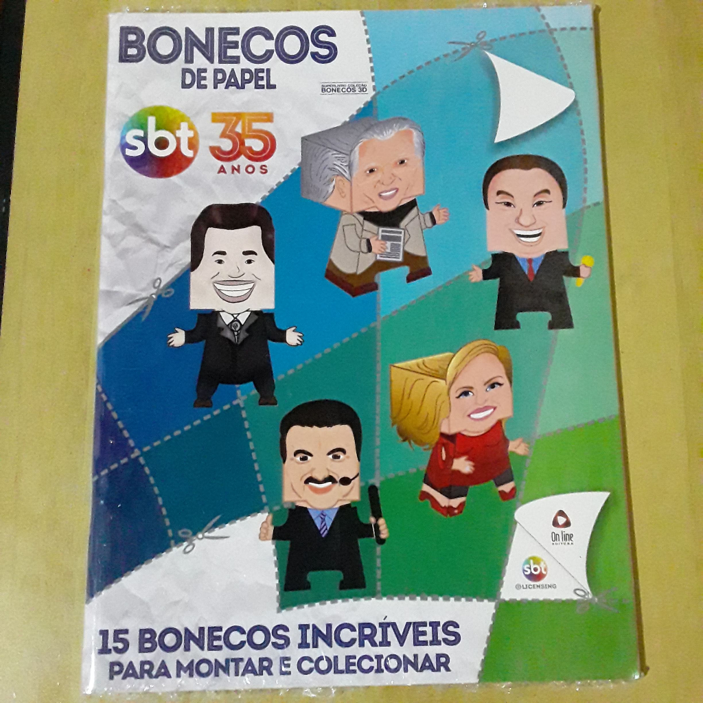 PL94 REVISTA SBT 35 ANOS BONECOS DE PAPEL 15 BONECOS PARA MONTAR E COLECIONAR