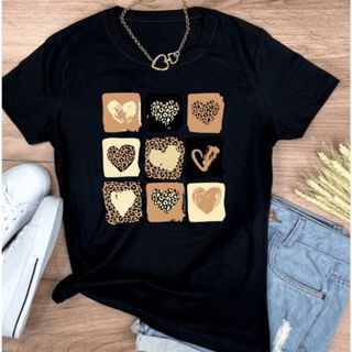 Camiseta T-shirt Love Coração Animal Print Tendencia 100% Algodão em Oferta na Shopee