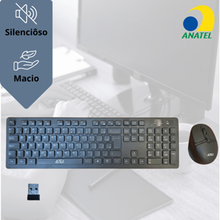 Kit Teclado e Mouse Macio Sem Fio Silencioso ABNT2 em Oferta na Shopee