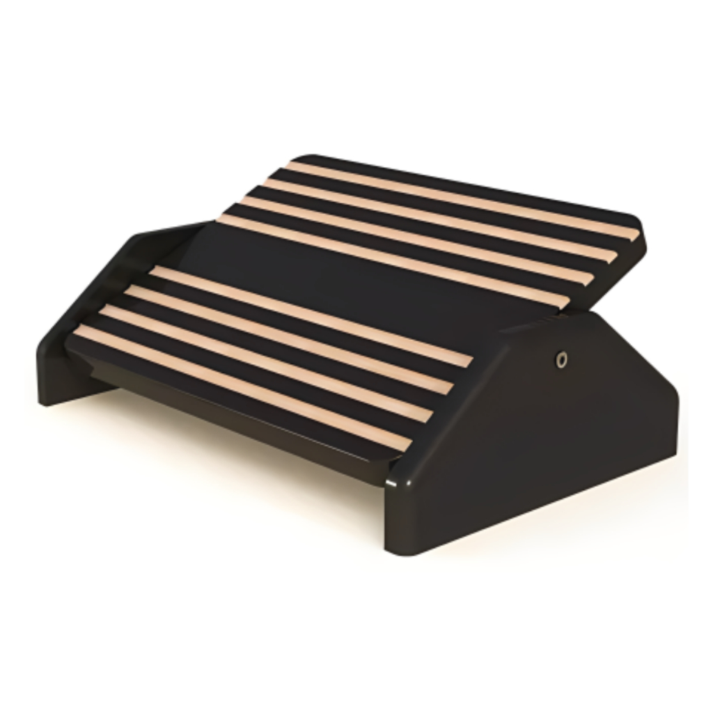 Apoio Suporte Ergonômico Mdf Para Pés Preto Escritório Sala