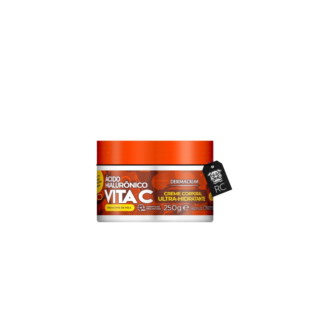 Creme Ultra-Hidratante Dermacream para Corpo com Ácido Hialurônico e Vitamina C – 250g