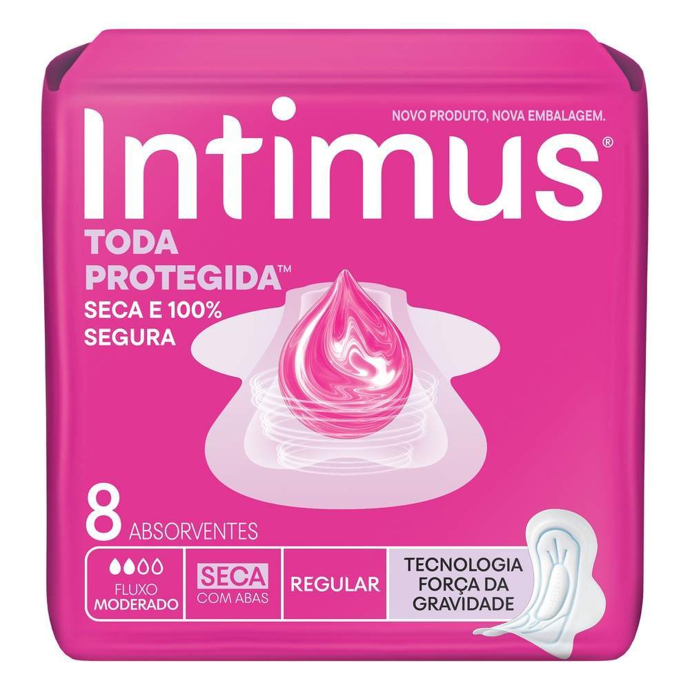 Absorvente Intimus Tripla Proteção Seca C/Abas 8Un em Oferta na Shopee
