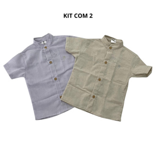 Kit 2 Camisas Gola padre infantil menino verão em Oferta na Shopee