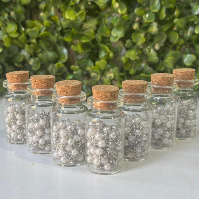 Kit 15 Terço Lembrancinha No Vidrinho Perola Branco Pescoço 1° Eucaristia Crisma Batizado em Oferta na Shopee