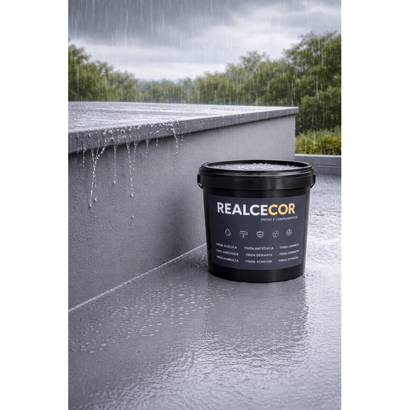 Tinta Borracha Líquida Realcecor 18kg | Cobre Fissuras e Evita Infiltrações