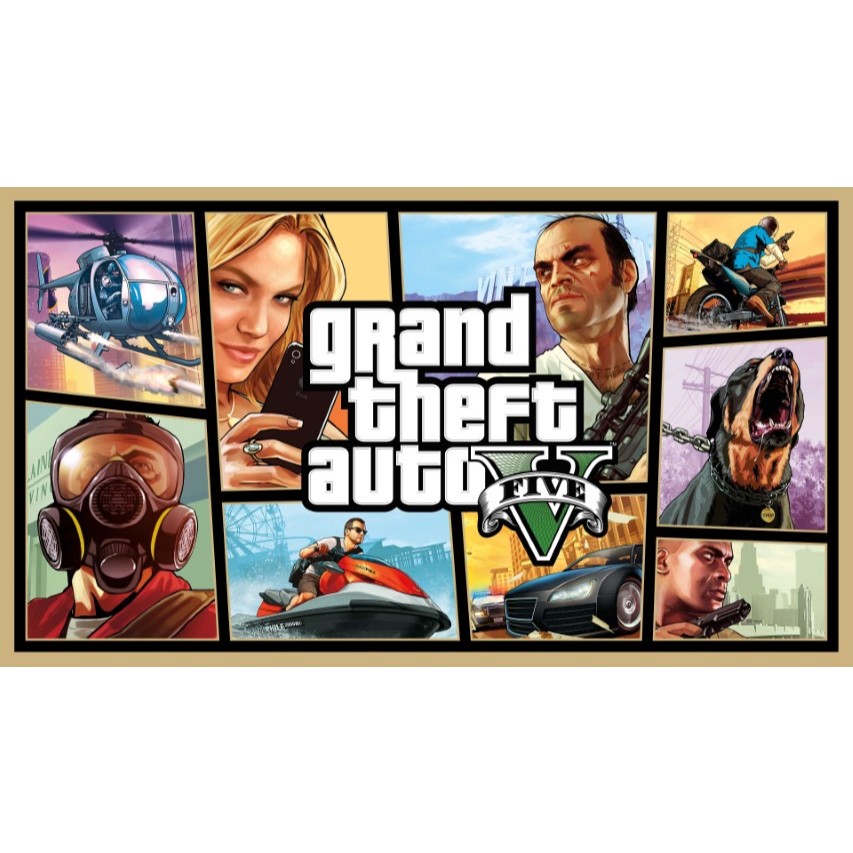 Painel Grand Theft Auto V GTA Game retangular de lona para decoração de festa de aniversário infantil. Várias medidas. em Oferta na Shopee