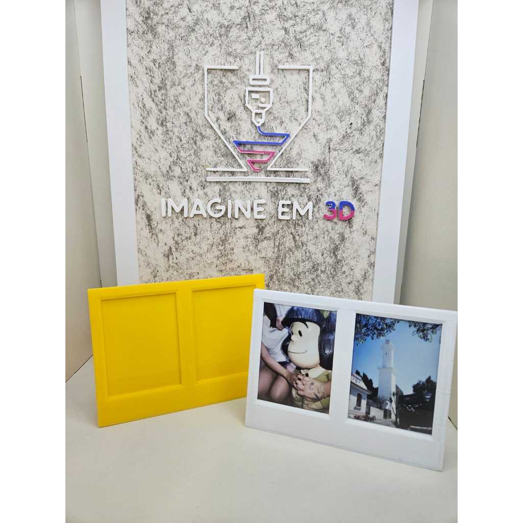 Porta retrato para 2 fotos polaroid - Instax Mini - Porta retrato duplo